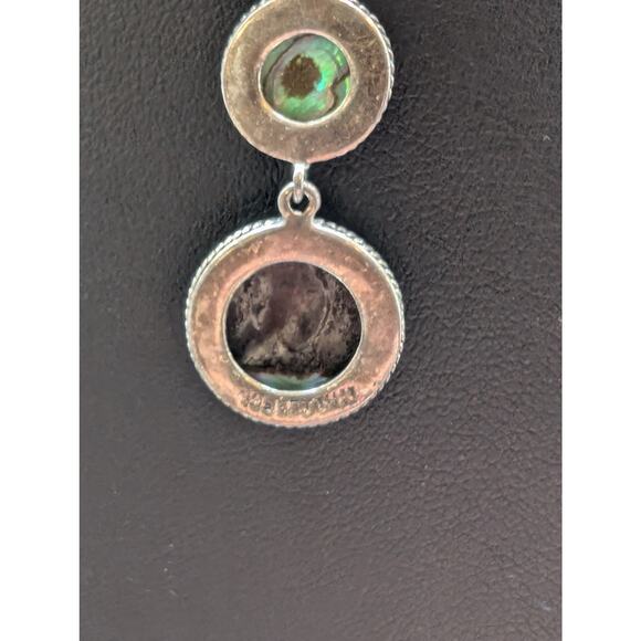 Vintage 925 Sterling Silver Abalone 'Y' Drop Chain Necklace - Picture 6 of 10